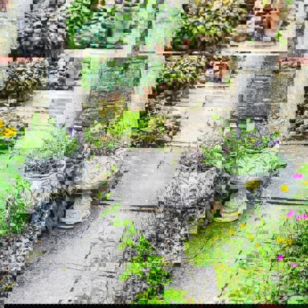 Pair of Large Leaf Design Garden Vases