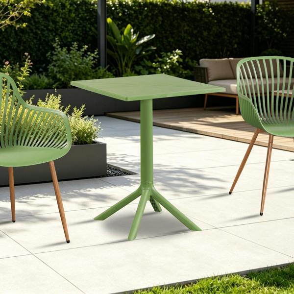 Core Products Square Plastic Bistro Garden Table, Moss Green