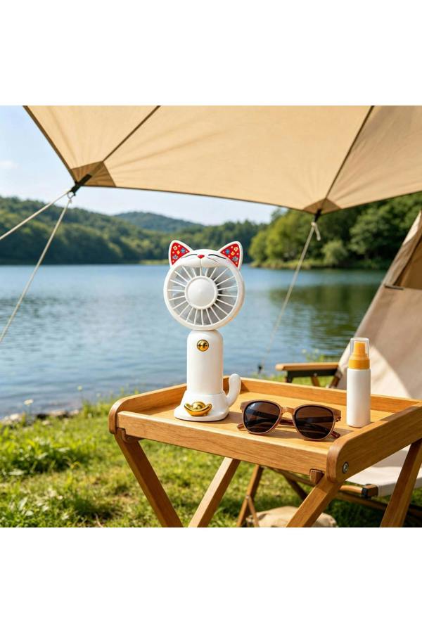 Dyzi Handheld Mini Cat Ear Fan Portable USB Desk Fan Rechargeable