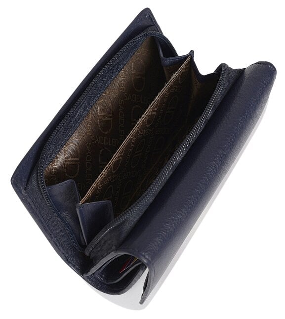 SADDLER Compact Trifold Leather Purse "Eleanor" – Handmade by Saddler | RFID Protected & Gift Boxed | 10 Card Slots & Rear Zip Coin Pocket
