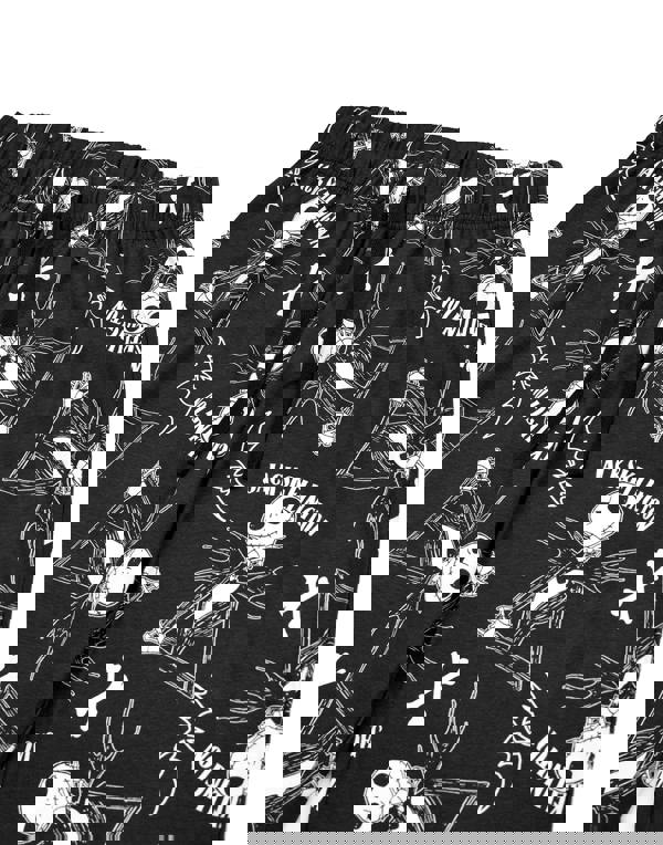 Disney The Nightmare Before Christmas Mens Black Jack Skellington Short Sleeve Long Leg Pyjama Set