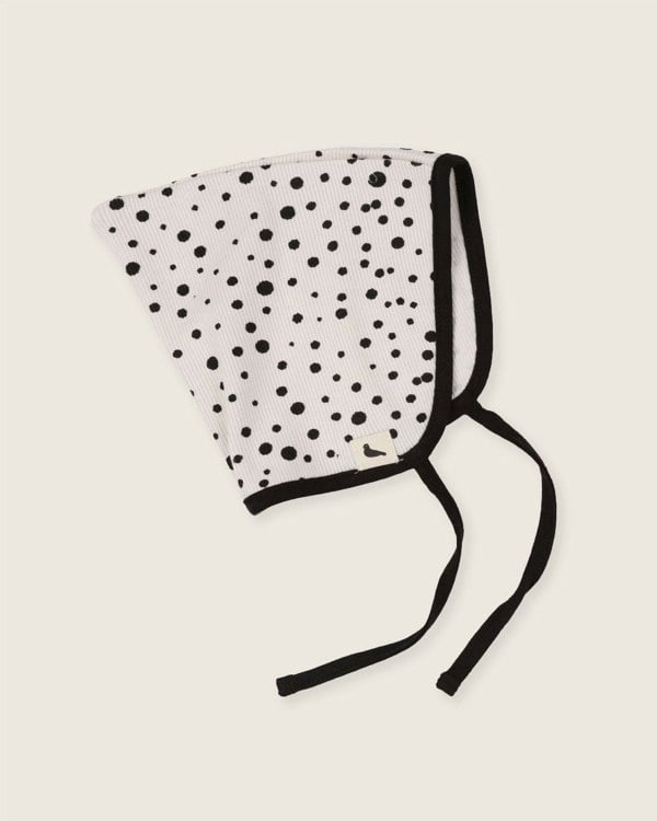 Cream Abstract Spot Print Bonnet - image 1