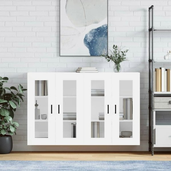 Berkfield Wall Mounted Cabinets 2 pcs White Engineered Wood