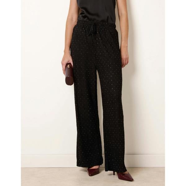 Blue Vanilla Diamante Textured Trousers