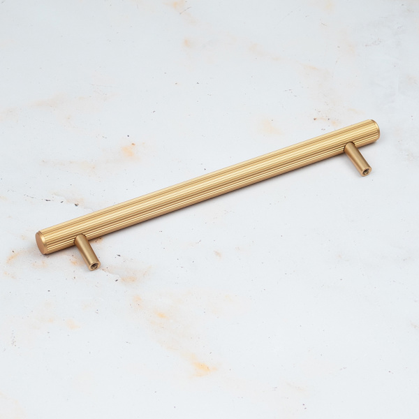 Handle & Home Gold Brass Reeded Handles