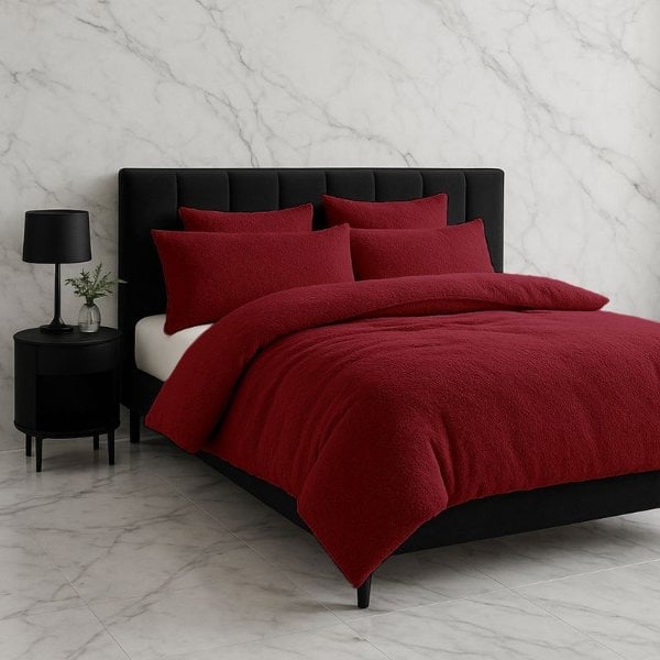 Snug City Teddy Bear Fleece Duvet Cover & Pillow Case Set