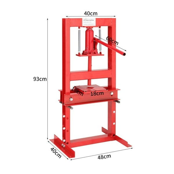 6 Ton Workshop Hydraulic Press Red H-Frame Tools DIY Tools Living and Home