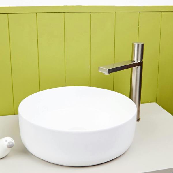 Flode Limingen | High Rise Mono Basin Mixer Tap | Brushed Steel