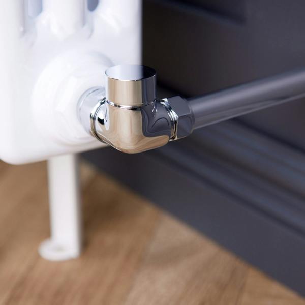 Flode Corner Round Manual Radiator Valve Pack | 15mm x 1/2″ | Chrome