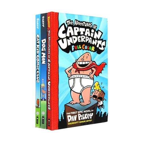 Dav Pilkey's Hero Collection 3 Books Boxed Set (Captain Underpants, Dog Man, Cat Kid Comic Club)