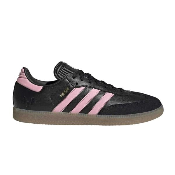 Adidas Womens/Ladies Messi Leather Trainers - Black/Pink/Gum - 