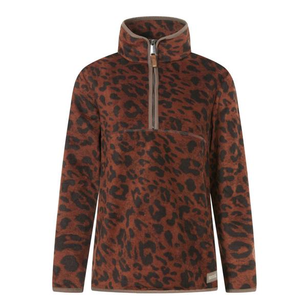 Regatta Womens/Ladies Frankie Leopard Print Borg Half Zip Fleece - Brown/Black - 