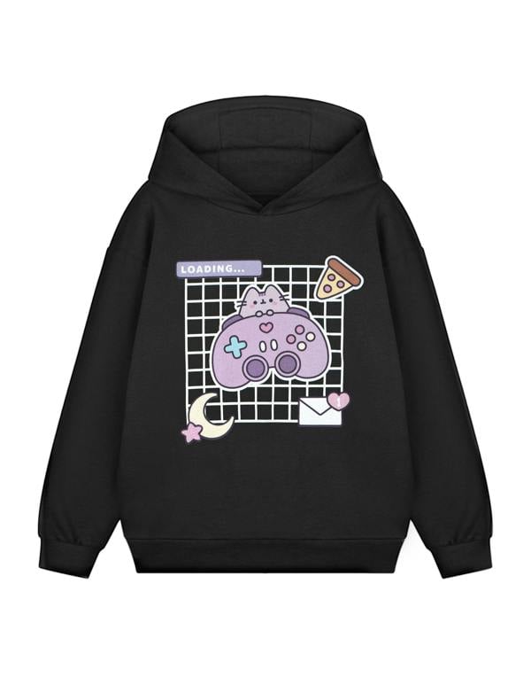 Vanilla Underground Pusheen Girls Black Loading Hoodie