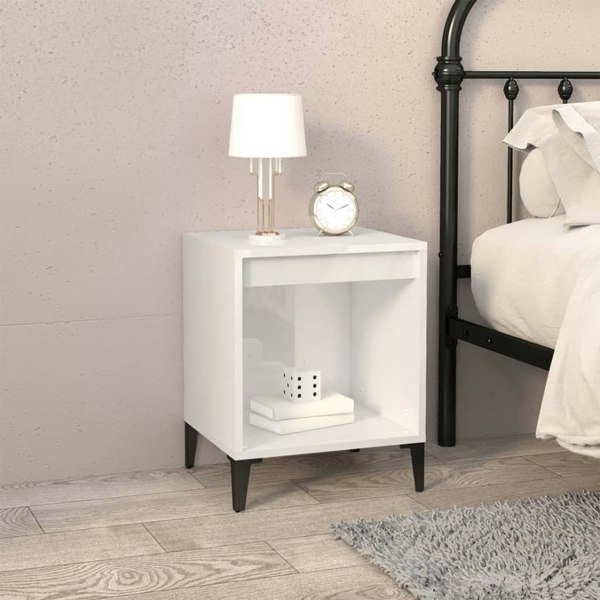 Berkfield Bedside Cabinet High Gloss White 40x35x50 cm