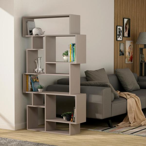 Decortie Karmato Modern Bookcase Display Unit with 10 Compartments 168.5cm Tall