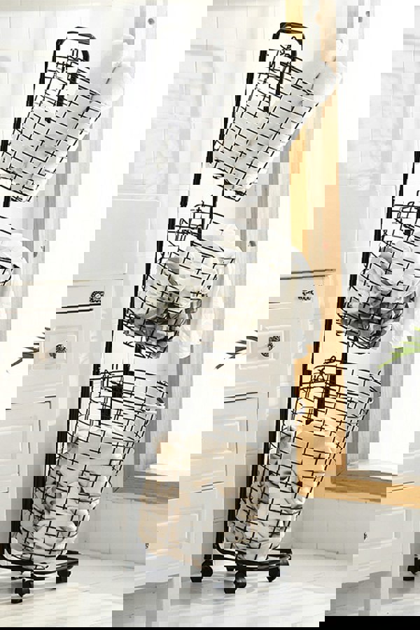 Living and Home 3 Tiers Metal Laundry Basket Wire Storage Dirty Clothes Detachable Basket with 4 Wheels