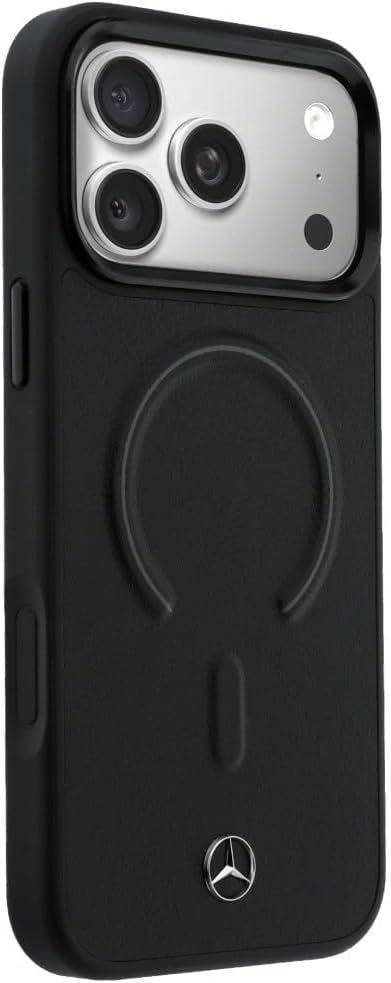 Mercedes Benz Leather Case with 3D MagSafe for iPhone 17 Pro 6.3" Black - MEHMP17L25PEMMOK