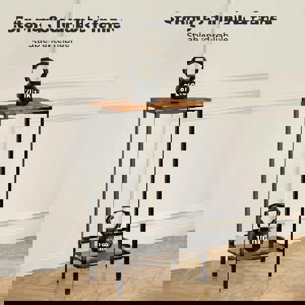 Levede Industrial Side Table Wood 2-Tier Storage Shelf End Table for Living Room