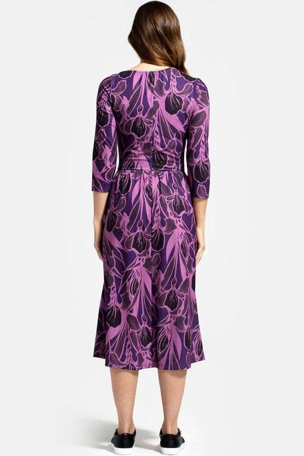 HotSquash Asymmetric Neckline Midi Dress