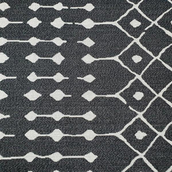 Modern Black Rug 100% Cotton Washable Large Small Living Room Carpet Diamond White Cream Pattern Flat Woven Mat