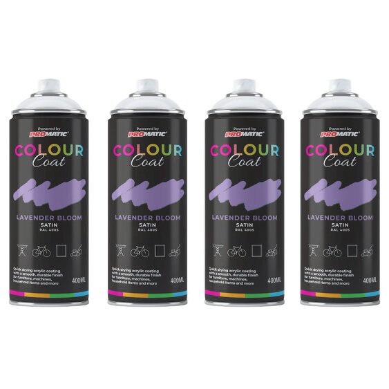 Colour Coat 4X Lavender Bloom RAL 4005 Satin Spray Paint 400ml