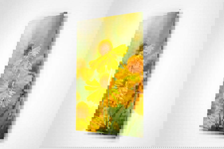 yellow botanical flower print