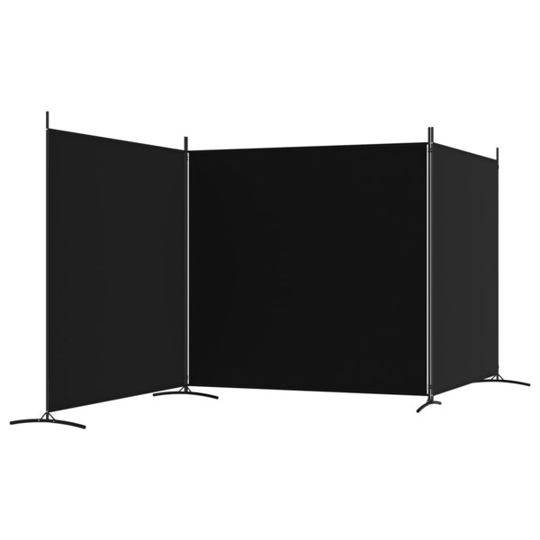 Berkfield 3-Panel Room Divider Black 525x180 cm Fabric