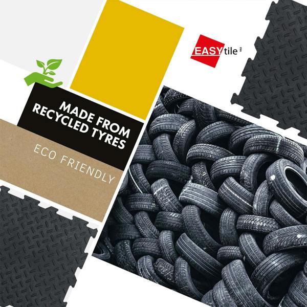 Nicoman Alpha Tile Interlocking Recycled Rubber Floor Tile 30cm x 30cm