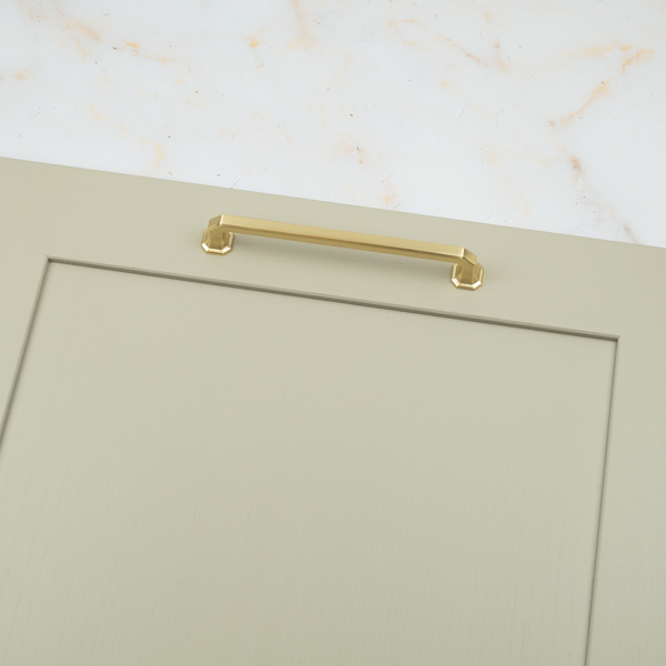 Handle & Home Satin Brass Octagonal Cabinet Handles & Coordinating Knob