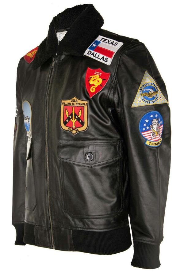 Infinity Leather Mens Top Gun A2 Leather Bomber Jacket-San Diego