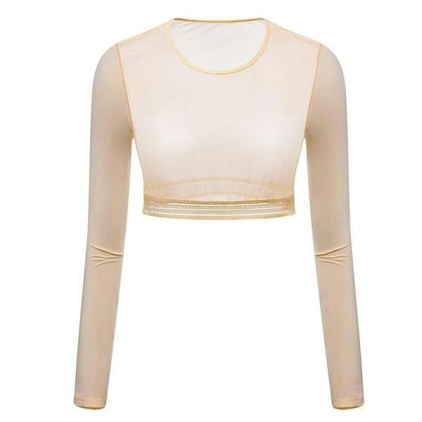 Anniou UPF 50+ Golf Mesh Layering Top - Nude