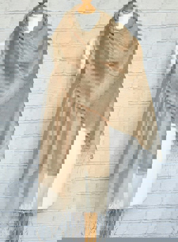 Antonia York Sophia Organza and Crepe Silk Viscose Soft Gold Tasselled Bridal Bridesmaid Special Occasion Wrap