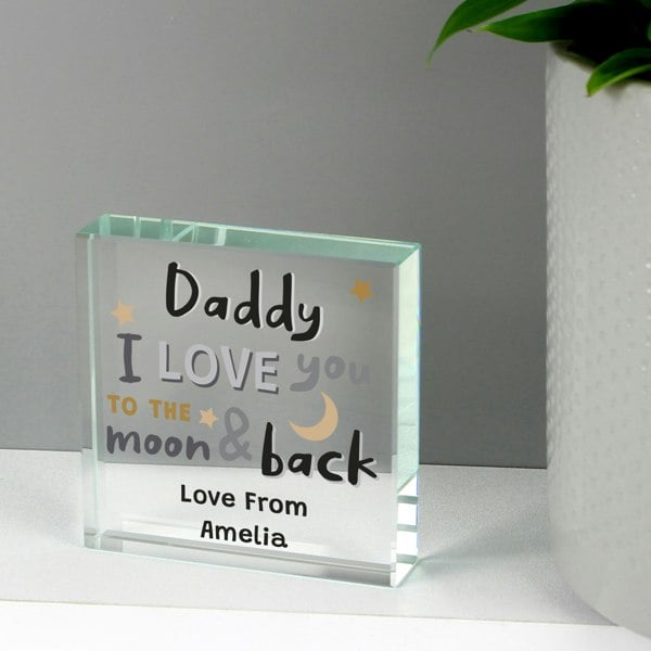 Personalised Memento Company Personalised To the Moon and Back Crystal Token