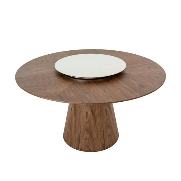 Angel Cerdá Rotating Round walnut dining table 1016