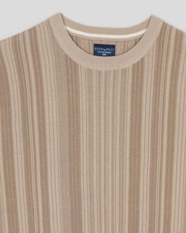 Steel & Jelly Moorgate - Stripe Textured Sweater T-Shirt