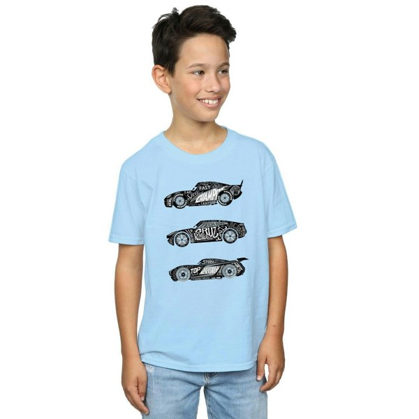 Disney Boys Cars Text Racers T-Shirt - Baby Blue