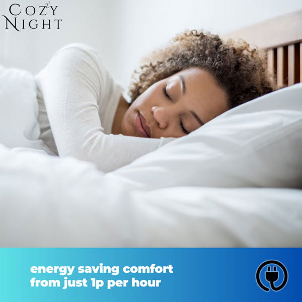 Cozy Night Electric Blanket Single Size Heated with 3 Heat Settings - Machine Washable with Overheat Protection