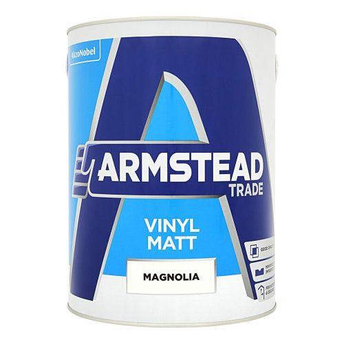 Armstead Trade Vinyl Matt Paint Magnolia 5L Pack of 2