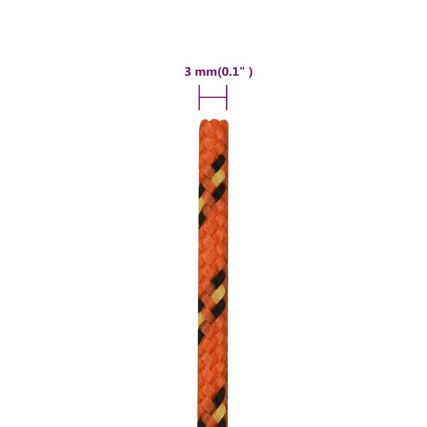 Berkfield Boat Rope Orange 3 mm 250 m Polypropylene