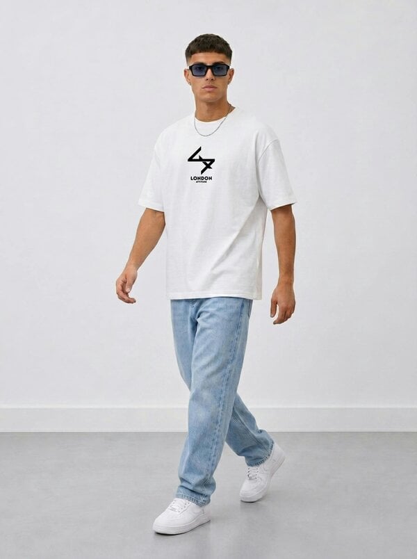London Attitude Japanese Inspired Oversized Heavyweight Cotton White T-Shirt