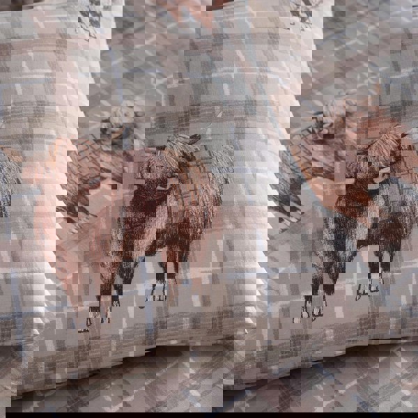 Portfolio Home Highland Cow Natural Duvet Cover Set