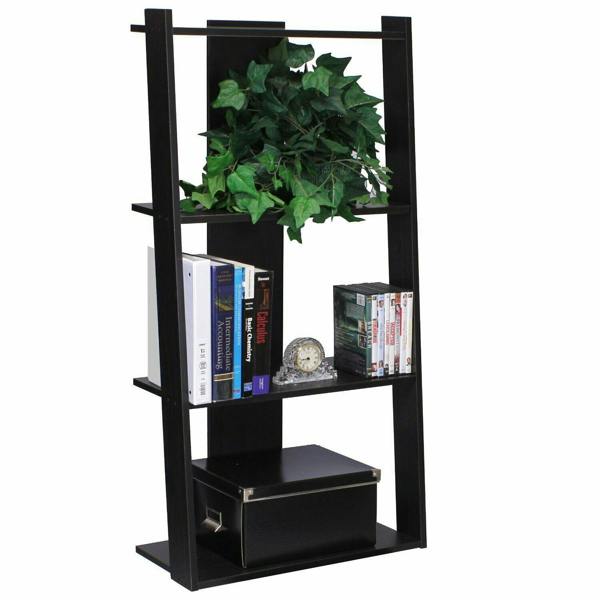 WALPLUS Modern Hidup Tropika Tall Ladder Shelf, Espresso for Bedroom - SKU 11075EX