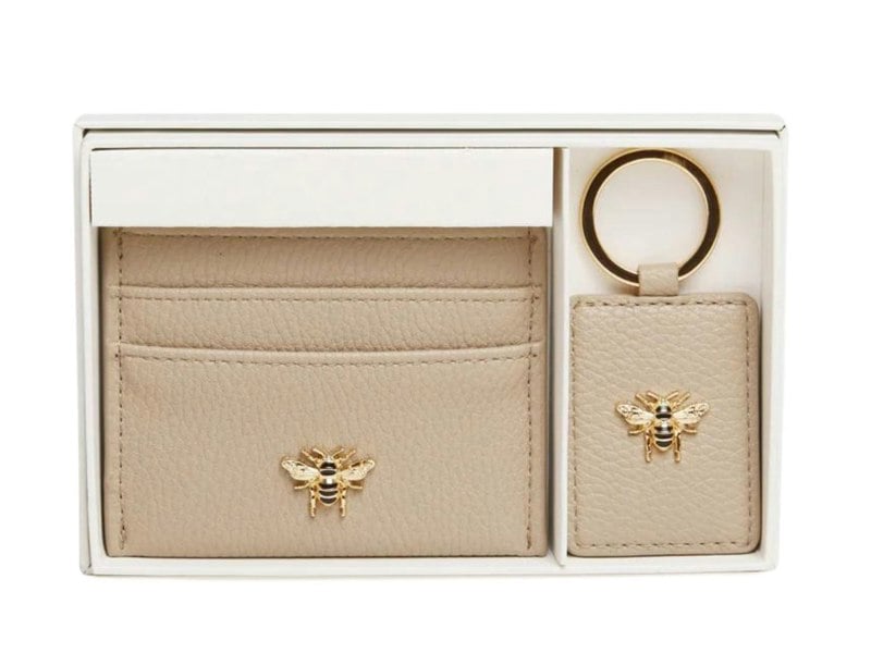 Alice Wheeler Bee Keyring & Card Holder Gift Set – Vegan Leather