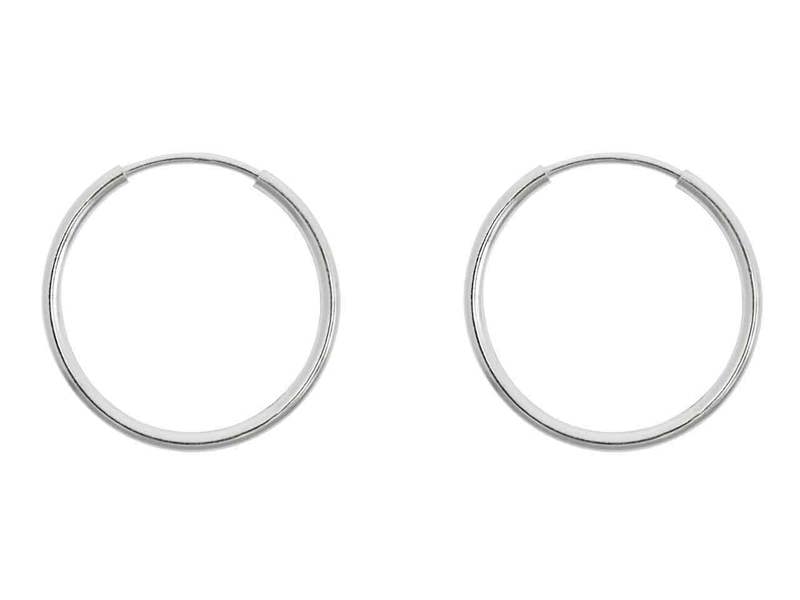 Cooksongold 925 Sterling Silver Sleeper Hoop Earrings, Pair