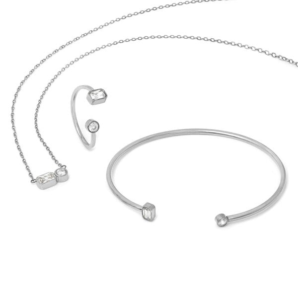 Say It With April Diamond Birthstone Gift Set - Silver