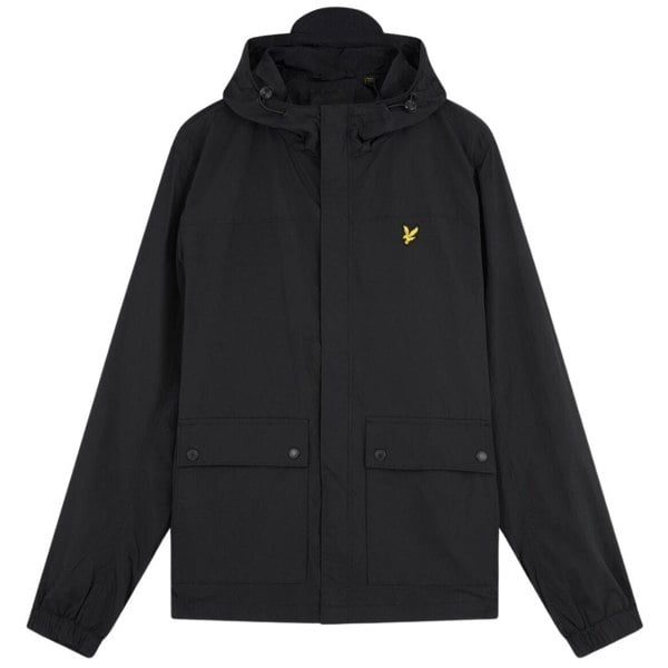 Lyle & Scott Branded Hooded Parka Jacket - Black