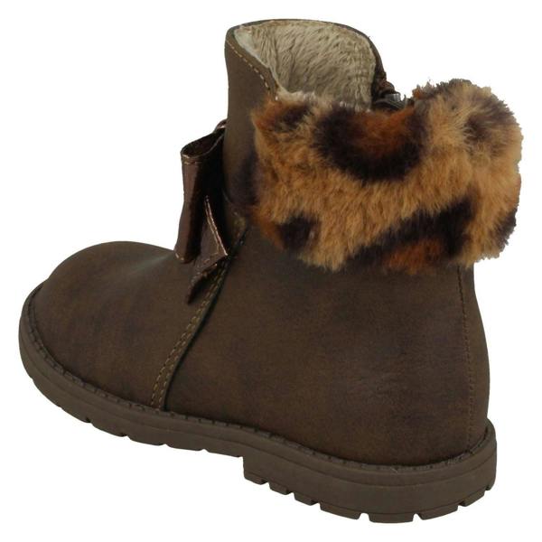 Spot On Girls Spot On Fur Collar Ankle Boots H4183