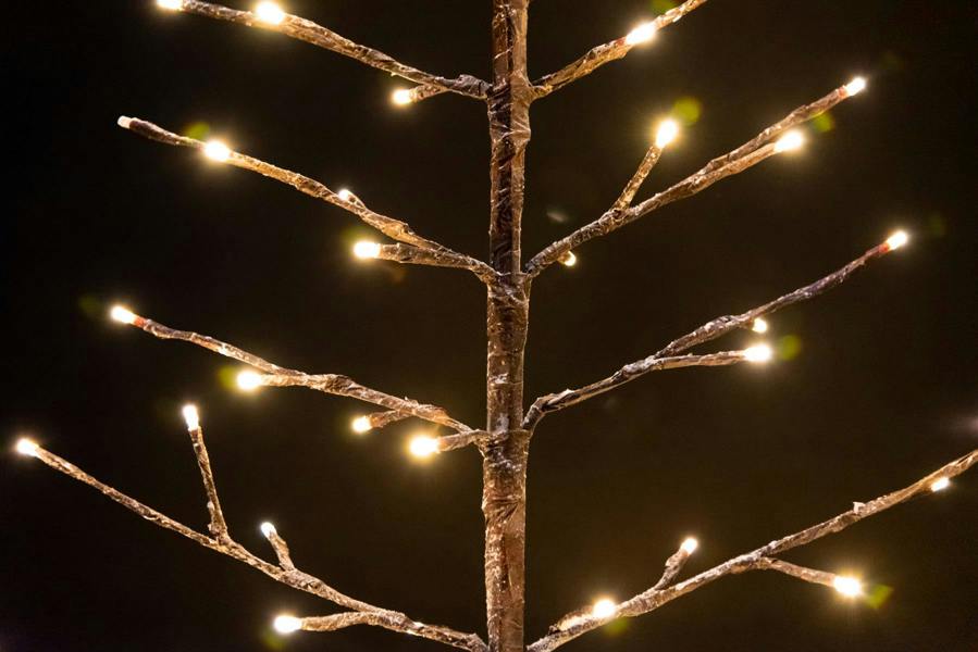 4ft to 6ft Pre-Lit Snowy Brown Twig Tree with Warm and Cool White LED Lights image 5