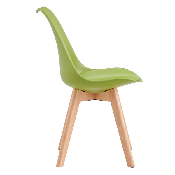 Set of 2 Dining Chairs with Solid Wooden Legs and Seat Cushion Pad Eva