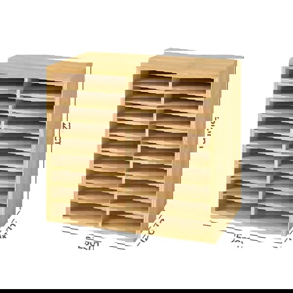 Levede Marker Pen Storage Bamboo 18 Compartment Desk Organiser Craft Stationary